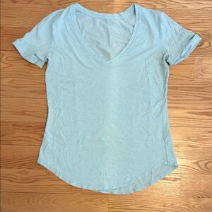 Lululemon Light Blue V-Neck Women's Top 6 8
